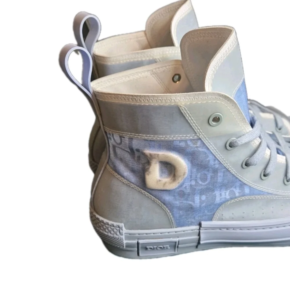 Dior B23 Daniel Arsham Oblique Light Blue Limited Edition HighTop Sneakers US 12 - Picture 6 of 16
